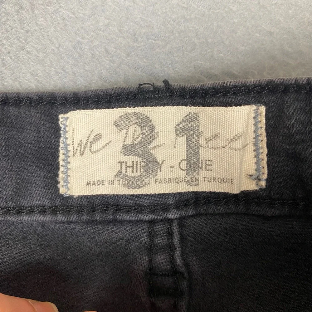 Free People We The Free Button Fly Distressed High Rise Skinny Jeans Womens 31